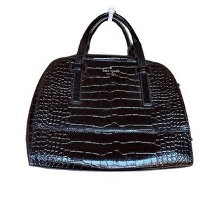 Kate Spade Black Riverside Street Exotic Small Felix Satchel